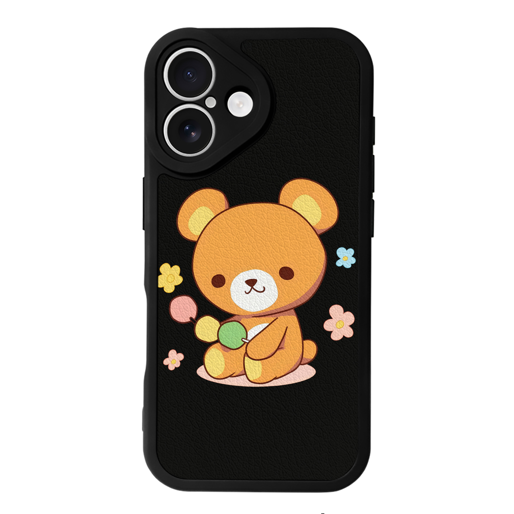（画像用） リラックマ リラックマ キイロイトリ Rilakkuma Korilakkuma Kiiroitori 【iPhone 16シリーズ対応】シリコンスマホケース（レザー調） 材質：シリコン